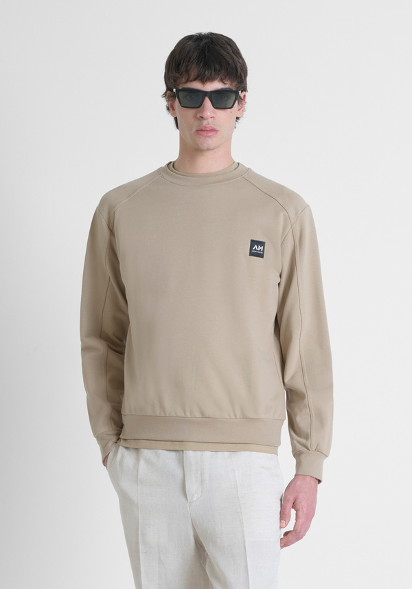 SUDADERA SLIM FIT DE MEZCLA DE ALGODÓN CON EL LOGOTIPO ESTAMPADO - Antony Morato Online Shop