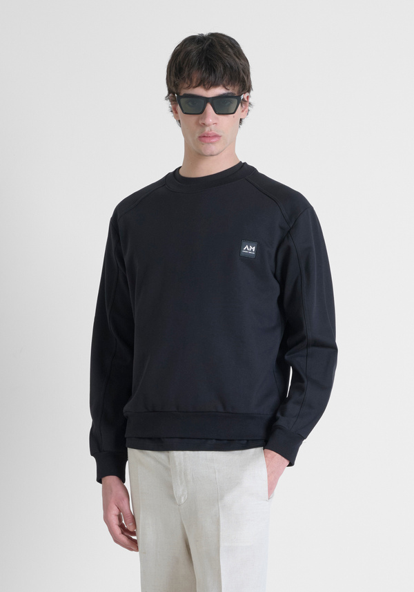 RELAXED FIT COTTON BLEND SWEATSHIRT WITH STITCHED LOGO - Antony Morato Online Shop