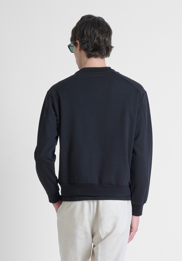 RELAXED FIT COTTON BLEND SWEATSHIRT WITH STITCHED LOGO - Antony Morato Online Shop