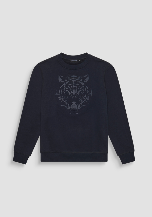 SWEATSHIRT REGULAR FIT AUS BAUMWOLL-MISCHGEWEBE MIT TIGER-PRINT - Antony Morato Online Shop