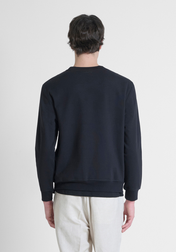 SWEATSHIRT RELAXED FIT AUS BAUMWOLL-MISCHGEWEBE MIT AUFGENÄHTEM LOGO - Antony Morato Online Shop