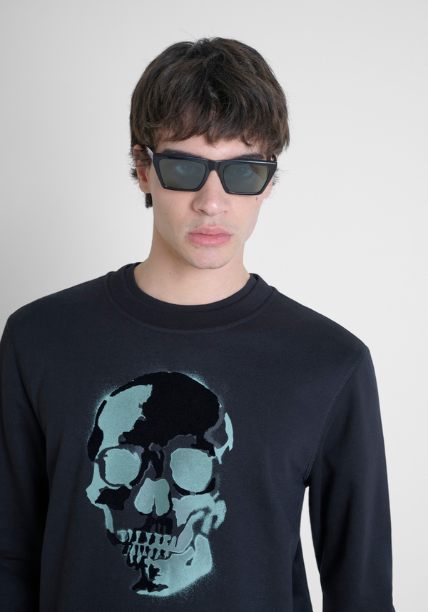 SWEATSHIRT RELAXED FIT AUS BAUMWOLL-MISCHGEWEBE MIT AUFGENÄHTEM LOGO - Antony Morato Online Shop