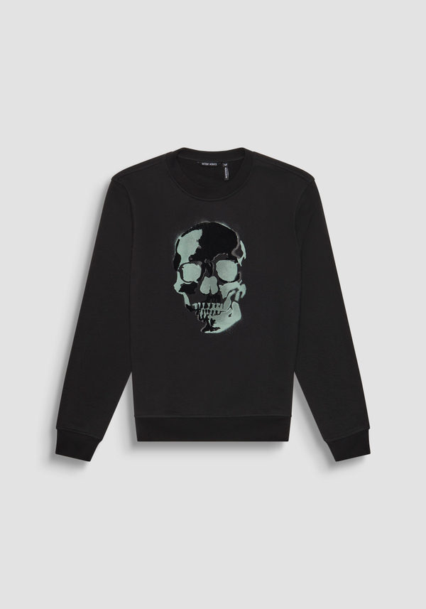 SWEATSHIRT RELAXED FIT AUS BAUMWOLL-MISCHGEWEBE MIT AUFGENÄHTEM LOGO - Antony Morato Online Shop