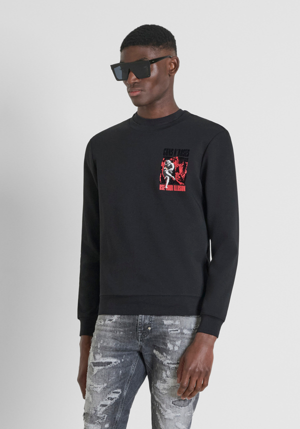 FELPA REGULAR FIT IN MISTO COTONE CON STAMPA GUNS N' ROSES - Antony Morato Online Shop