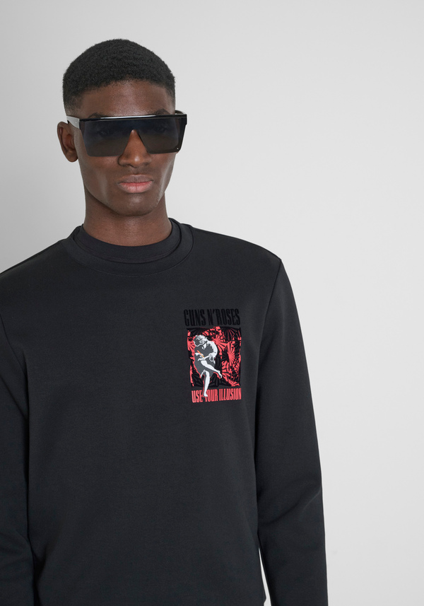 FELPA REGULAR FIT IN MISTO COTONE CON STAMPA GUNS N' ROSES - Antony Morato Online Shop