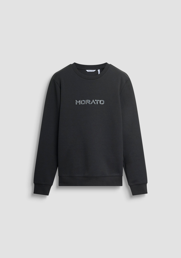 SWEAT COL ROND REGULAR FIT EN MÉLANGE COTON AVEC IMPRESSION LOGO - Antony Morato Online Shop