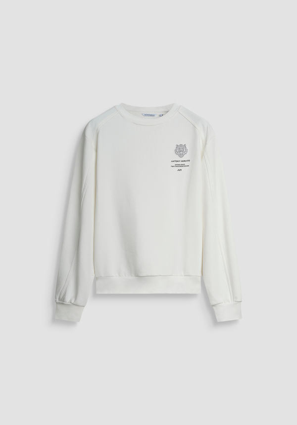 SWEAT COL ROND RELAXED FIT EN MÉLANGE COTON AVEC PATCH TIGRE - Antony Morato Online Shop