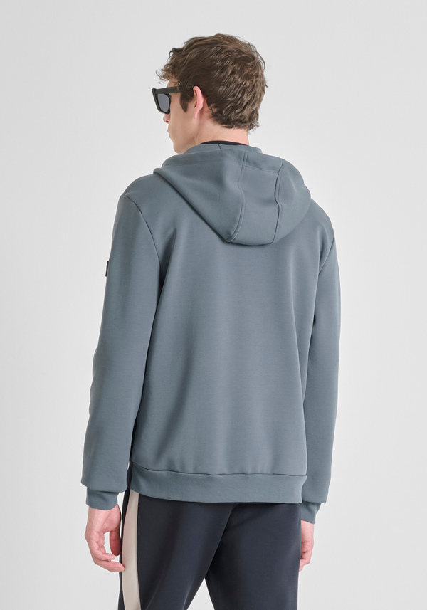SWEAT À CAPUCHE ET ZIP REGULAR FIT EN MÉLANGE COTON BANDE COLORÉE - Antony Morato Online Shop