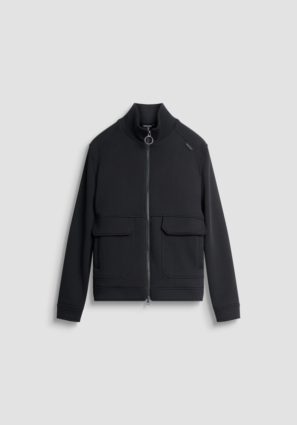 SWEAT ZIPPÉ COUPE REGULAR EN TISSU SCUBA ÉLASTIQUE - Antony Morato Online Shop