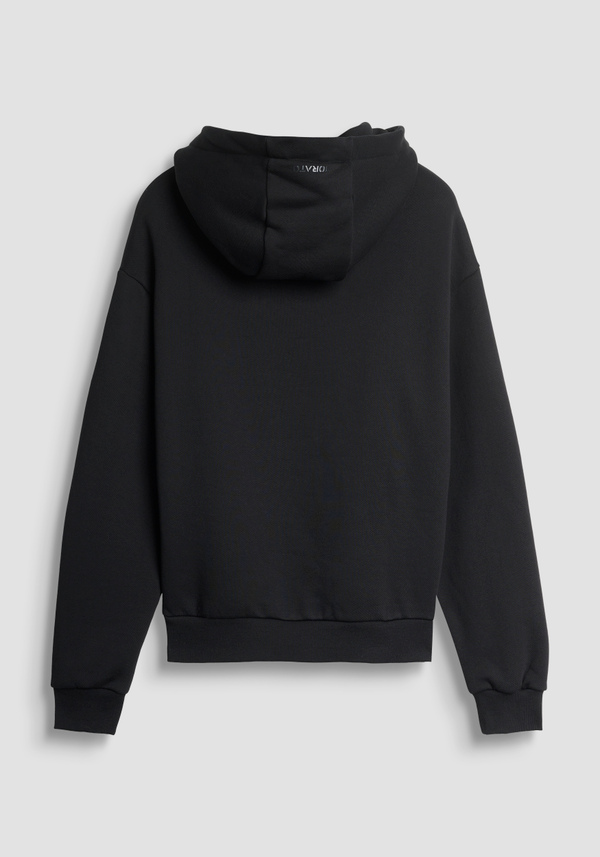 BOXY FIT HOODIE IN COTTON BLEND WITH SKULL PRINT - Antony Morato Online Shop