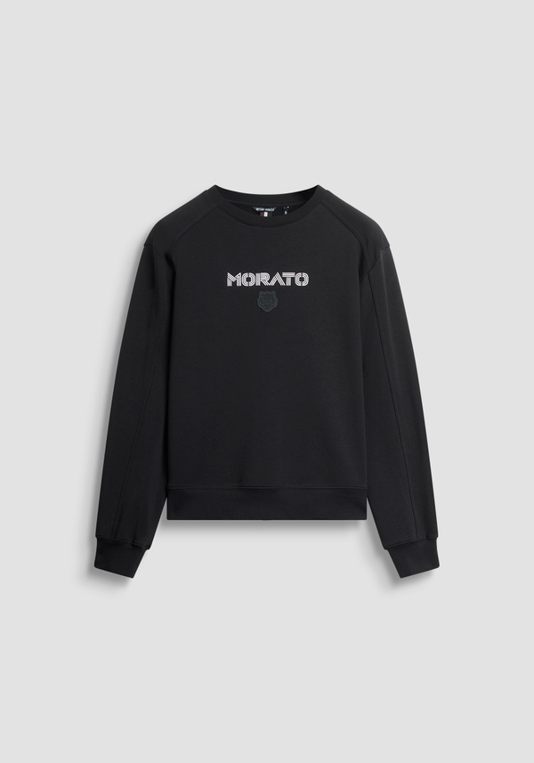 RELAXED FIT CREWNECK SWEATSHIRT IN COTTON BLEND WITH PRINTED LOGO - Antony Morato Online Shop