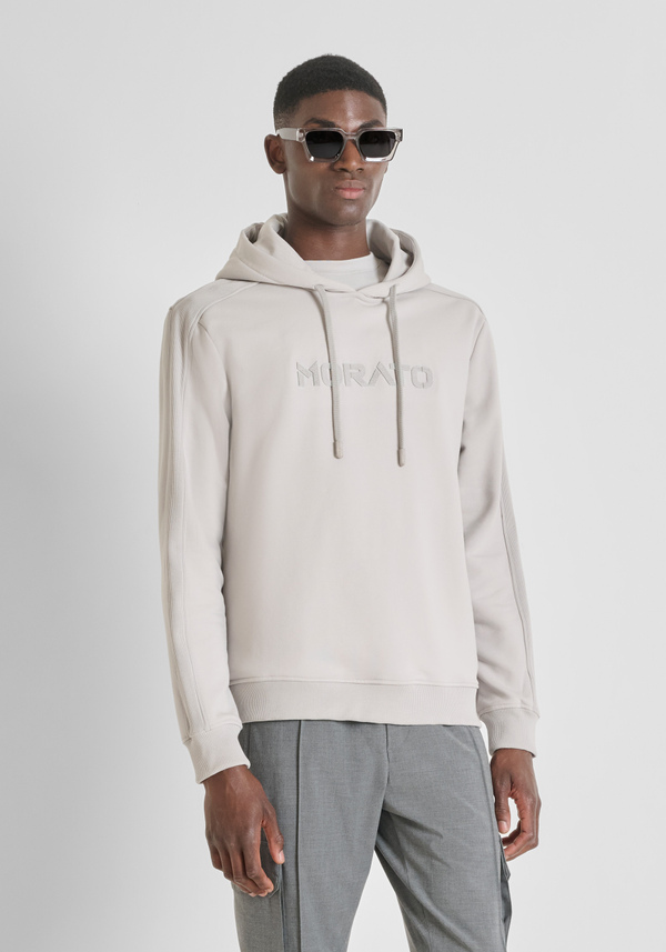 SWEAT À CAPUCHE DE COUPE DÉCONTRACTÉE EN COTON MÉLANGÉ DURABLE AVEC LOGO - Antony Morato Online Shop