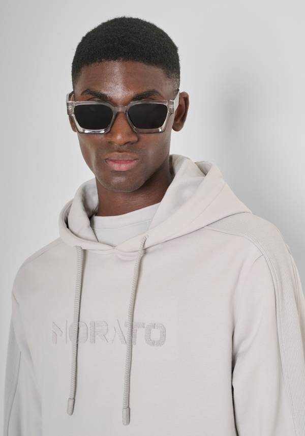 SWEAT À CAPUCHE DE COUPE DÉCONTRACTÉE EN COTON MÉLANGÉ DURABLE AVEC LOGO - Antony Morato Online Shop