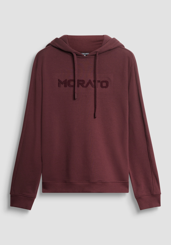 RELAXED FIT HOODIE IN COTTON BLEND SUSTAINABLE WITH LOGO - Antony Morato Online Shop