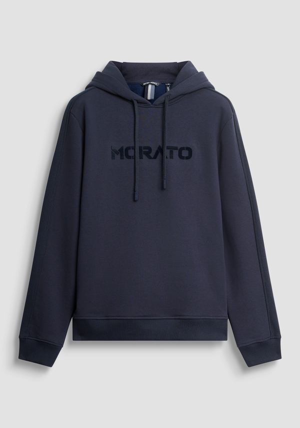 RELAXED FIT HOODIE IN COTTON BLEND SUSTAINABLE WITH LOGO - Antony Morato Online Shop