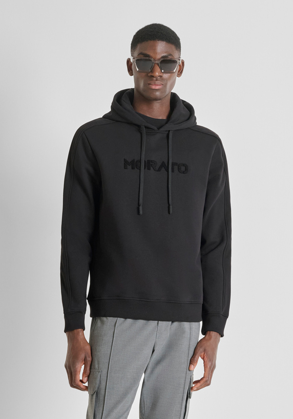 SWEAT À CAPUCHE DE COUPE DÉCONTRACTÉE EN COTON MÉLANGÉ DURABLE AVEC LOGO - Antony Morato Online Shop