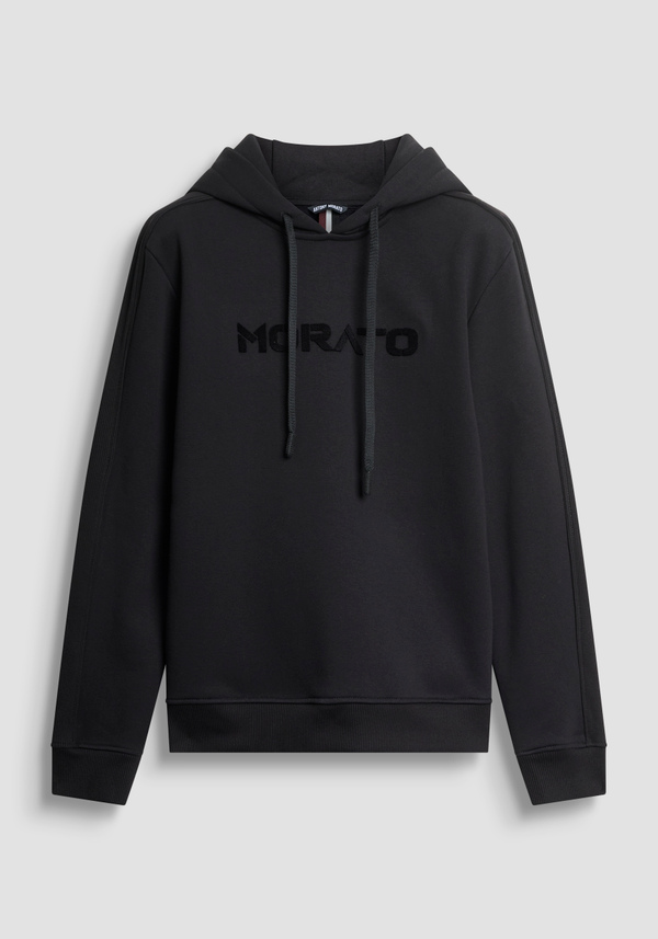 SWEAT À CAPUCHE DE COUPE DÉCONTRACTÉE EN COTON MÉLANGÉ DURABLE AVEC LOGO - Antony Morato Online Shop