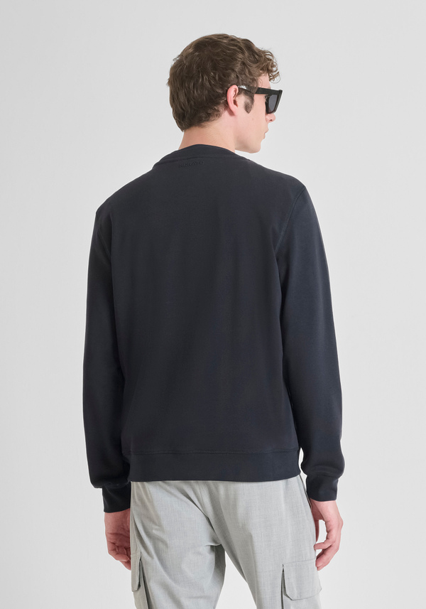 SWEAT-SHIRT À COL ROND, COUPE RÉGULIÈRE, EN MÉLANGE DE COTON DURABLE AVEC IMPRIMÉ TIGRE - Antony Morato Online Shop