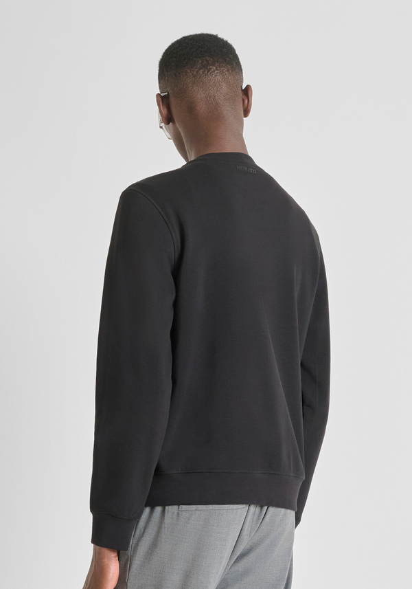 REGULAR FIT CREWNECK SWEATSHIRT IN SUSTAINABLE COTTON BLEND WITH TIGER PRINT - Antony Morato Online Shop