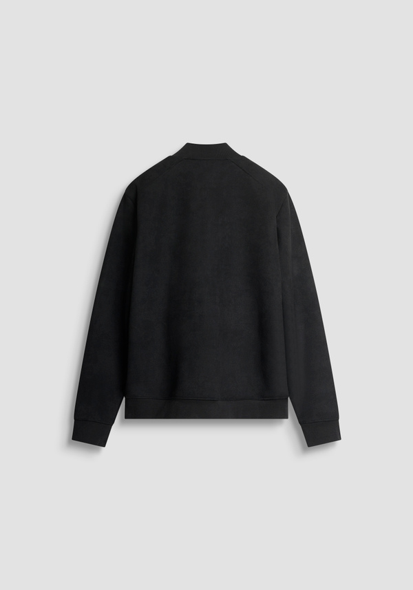 REGULAR FIT SWEATSHIRT MIT REISSVERSCHLUSS AUS WILDLEDER-EFFEKT STOFF - Antony Morato Online Shop