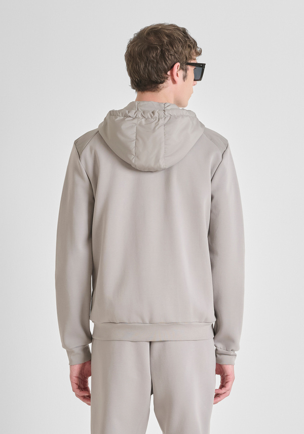 REGULAR FIT ZIP SWEATSHIRT IN COTTON BLEND WITH CONTRASTING FABRIC - Antony Morato Online Shop