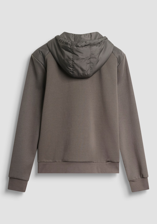 REGULAR FIT ZIP SWEATSHIRT IN COTTON BLEND WITH CONTRASTING FABRIC - Antony Morato Online Shop