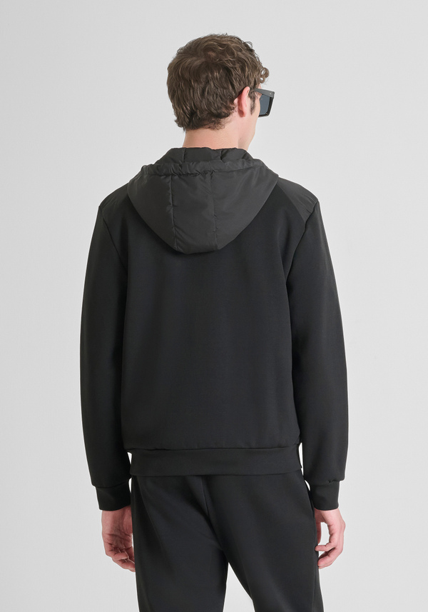 REGULAR FIT ZIP SWEATSHIRT IN COTTON BLEND WITH CONTRASTING FABRIC - Antony Morato Online Shop