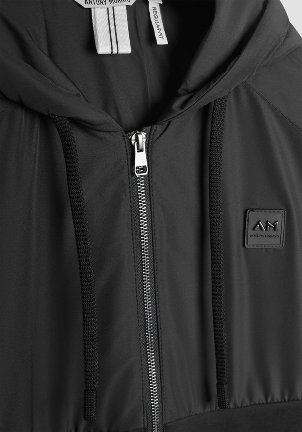 REGULAR FIT ZIP SWEATSHIRT IN COTTON BLEND WITH CONTRASTING FABRIC - Antony Morato Online Shop