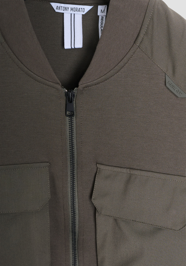 SLIM FIT ZIP SWEATSHIRT IN COTTON BLEND WITH POCKETS - Antony Morato Online Shop