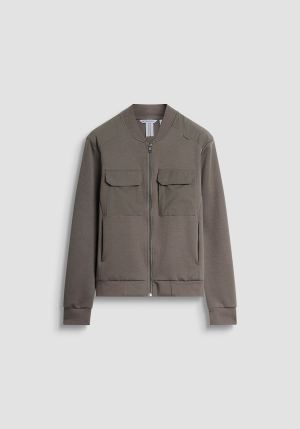SLIM FIT ZIP SWEATSHIRT IN COTTON BLEND WITH POCKETS - Antony Morato Online Shop