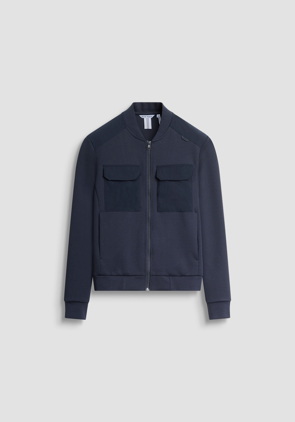 SLIM FIT ZIP SWEATSHIRT IN COTTON BLEND WITH POCKETS - Antony Morato Online Shop