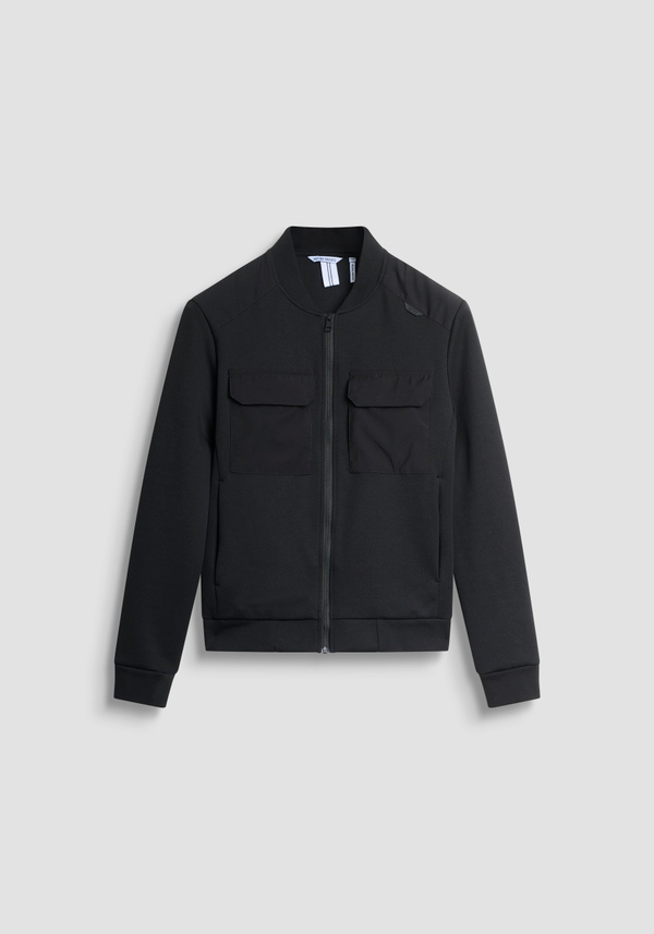 SLIM FIT ZIP SWEATSHIRT IN COTTON BLEND WITH POCKETS - Antony Morato Online Shop