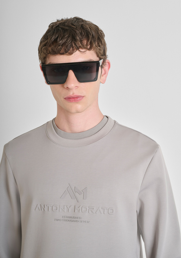 SWEAT-SHIRT COL ROND SLIM FIT EN MÉLANGE DE COTON AVEC LOGO - Antony Morato Online Shop