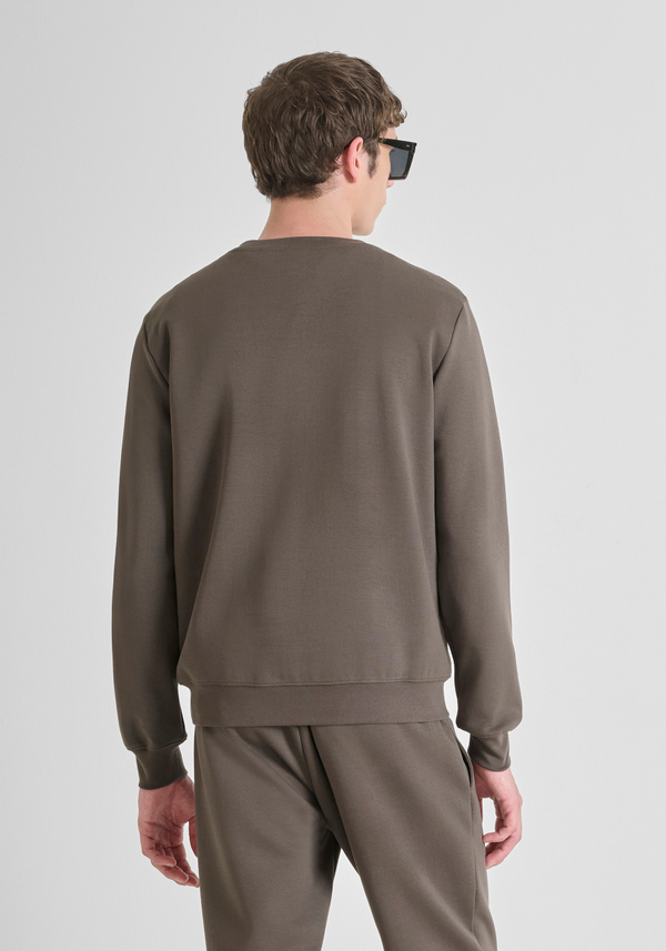 COTTON BLEND SLIM FIT CREWNECK SWEATSHIRT WITH LOGO - Antony Morato Online Shop