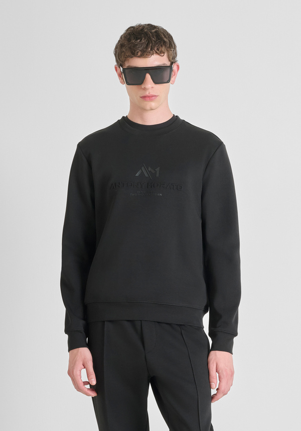 COTTON BLEND SLIM FIT CREWNECK SWEATSHIRT WITH LOGO - Antony Morato Online Shop
