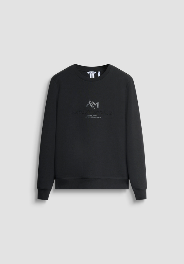 COTTON BLEND SLIM FIT CREWNECK SWEATSHIRT WITH LOGO - Antony Morato Online Shop