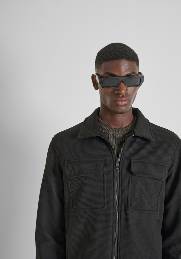 REGULAR FIT ZIP SWEATSHIRT WITH COLLAR AND POCKETS - Antony Morato Online Shop