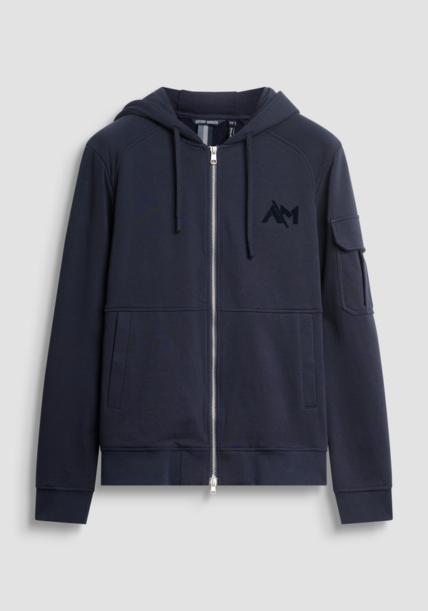 REGULAR FIT HOODIE IN SUSTAINABLE COTTON BLEND - Antony Morato Online Shop