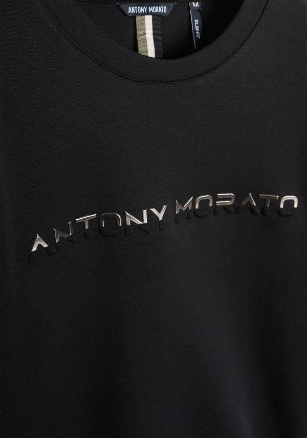 SWEAT COL ROND SLIM FIT EN MÉLANGE COTON AVEC LOGO ANTONY MORATO - Antony Morato Online Shop