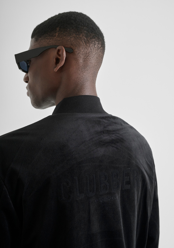 SWEAT AVEC ZIP RELAXED FIT EN VELOURS - Antony Morato Online Shop