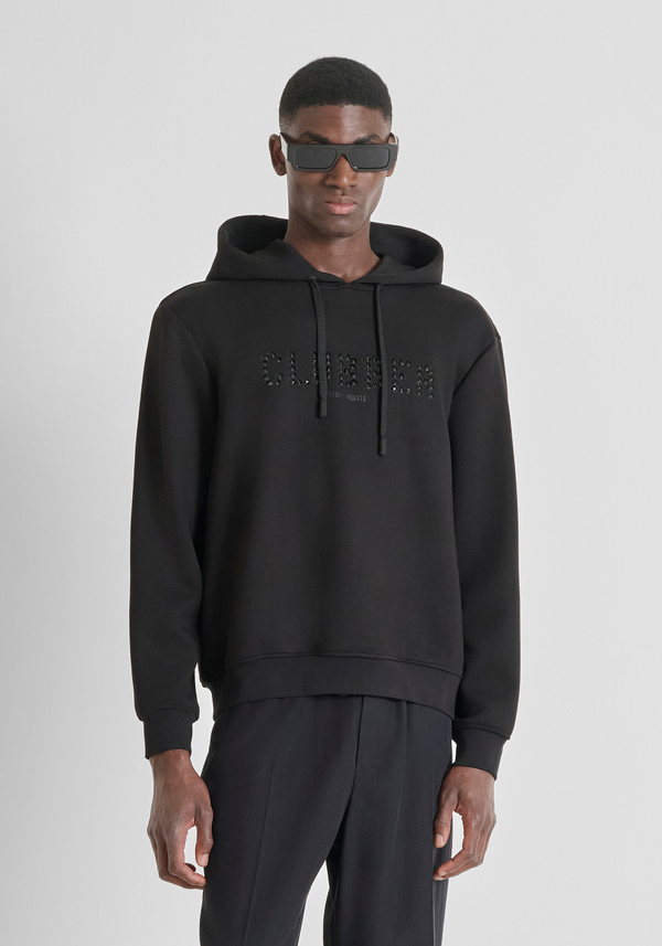 SWEAT À CAPUCHE RELAXED FIT EN VISCOSE ÉLASTIQUE AVEC IMPRIMÉ CELEBRATE - Antony Morato Online Shop