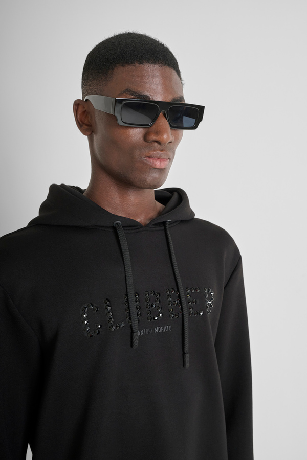 SWEAT À CAPUCHE RELAXED FIT EN VISCOSE ÉLASTIQUE AVEC IMPRIMÉ CELEBRATE - Antony Morato Online Shop