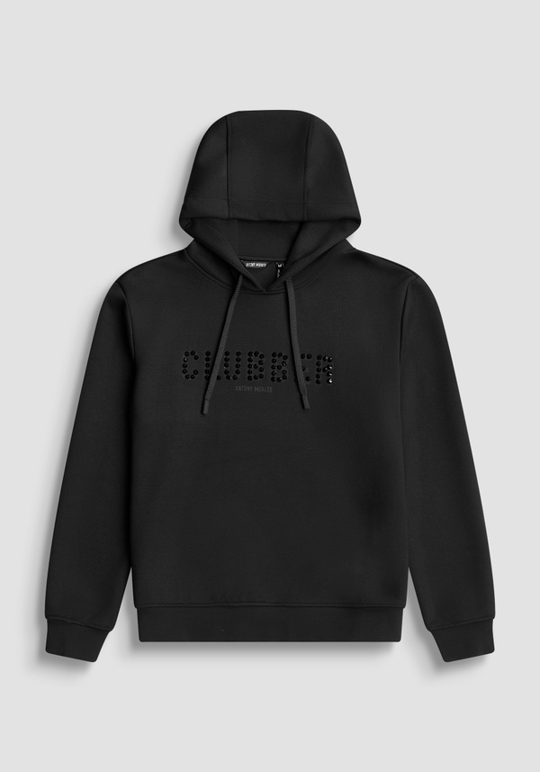 SWEAT À CAPUCHE RELAXED FIT EN VISCOSE ÉLASTIQUE AVEC IMPRIMÉ CELEBRATE - Antony Morato Online Shop