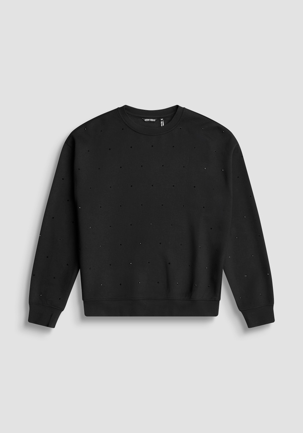 SWEAT COL ROND RELAXED FIT EN MÉLANGE COTON DURABLE AVEC IMPRIMÉ LOGO - Antony Morato Online Shop