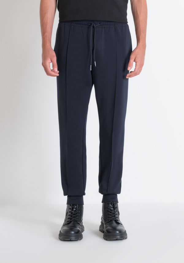 PANTALONI CARROT FIT IN FELPA MISTO COTONE BLU - Antony Morato Online Shop