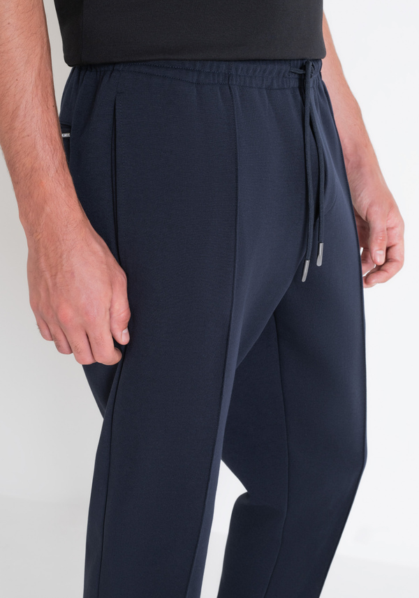 PANTALONI CARROT FIT IN FELPA MISTO COTONE BLU - Antony Morato Online Shop