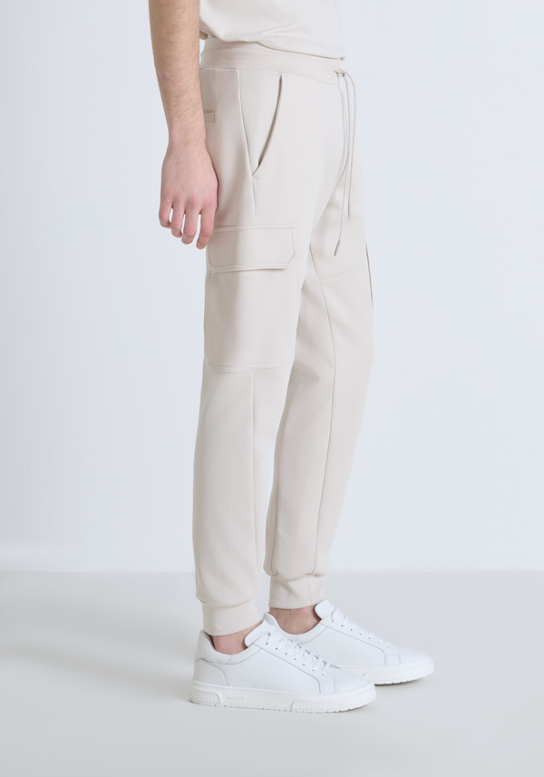 REGULAR FIT COTTON BLEND SWEATPANTS WITH RUBBERISED LOGO - Antony Morato Online Shop