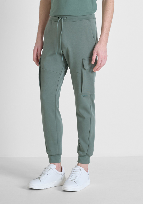 REGULAR FIT COTTON BLEND SWEATPANTS WITH RUBBERISED LOGO - Antony Morato Online Shop