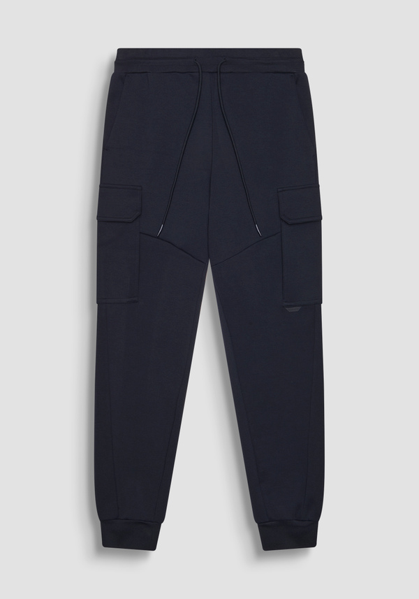 REGULAR FIT COTTON BLEND SWEATPANTS WITH RUBBERISED LOGO - Antony Morato Online Shop
