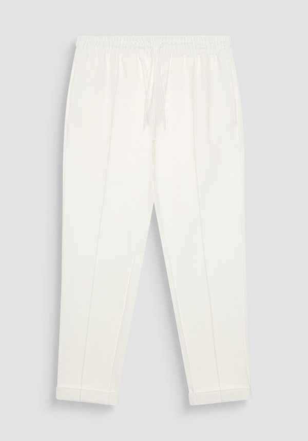 CARROT FIT SWEATPANTS IN STRETCH COTTON WITH HEM CUFFS AND LOGO PATCH - Antony Morato Online Shop